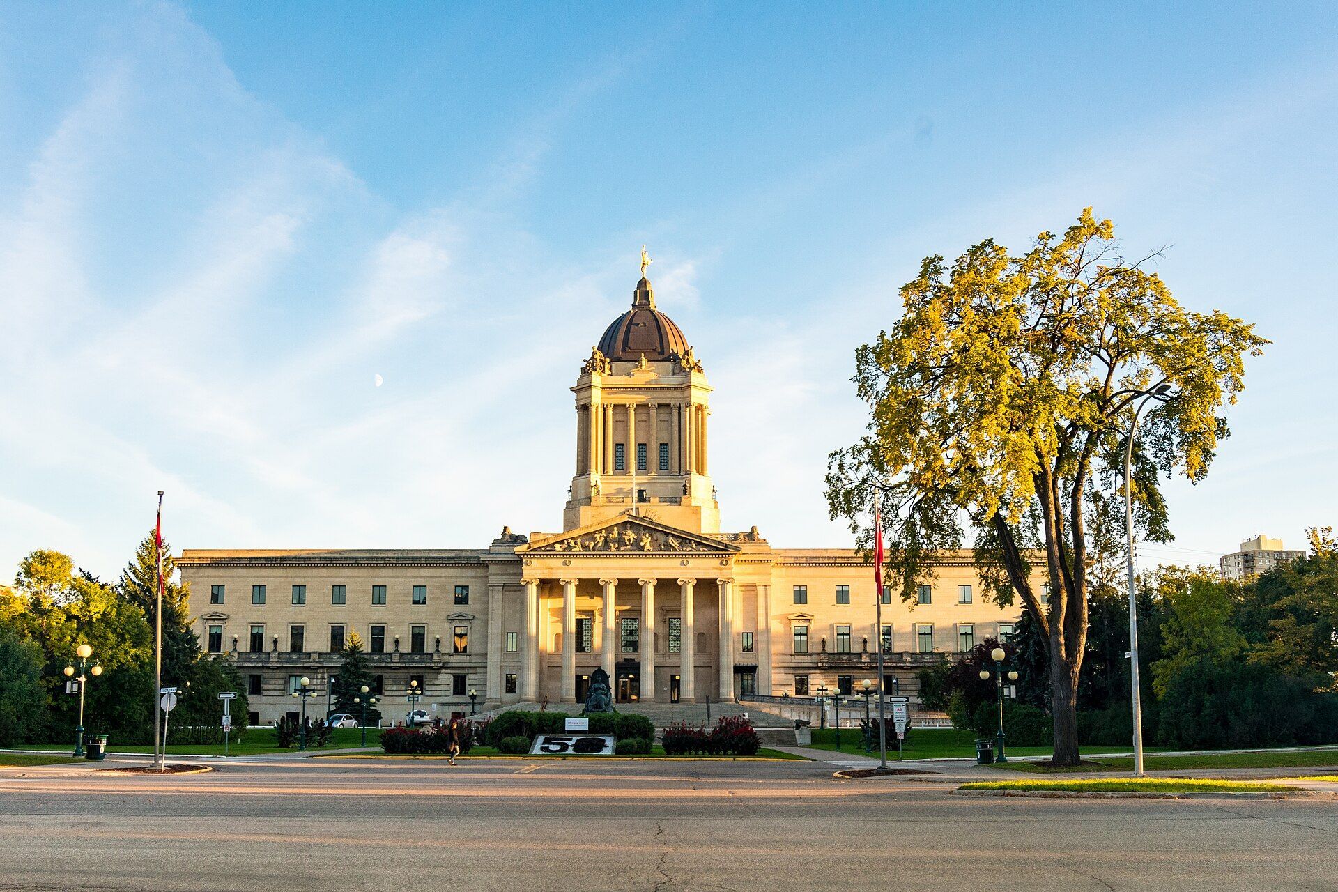The Manitoba Legislative Building in Winnipeg on a sunny day.