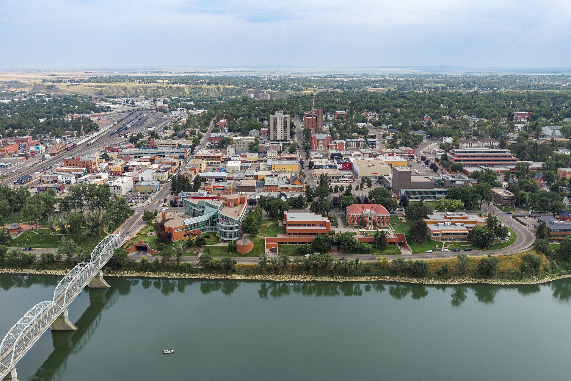 Medicine Hat and the South Saskatchewan River from above.
