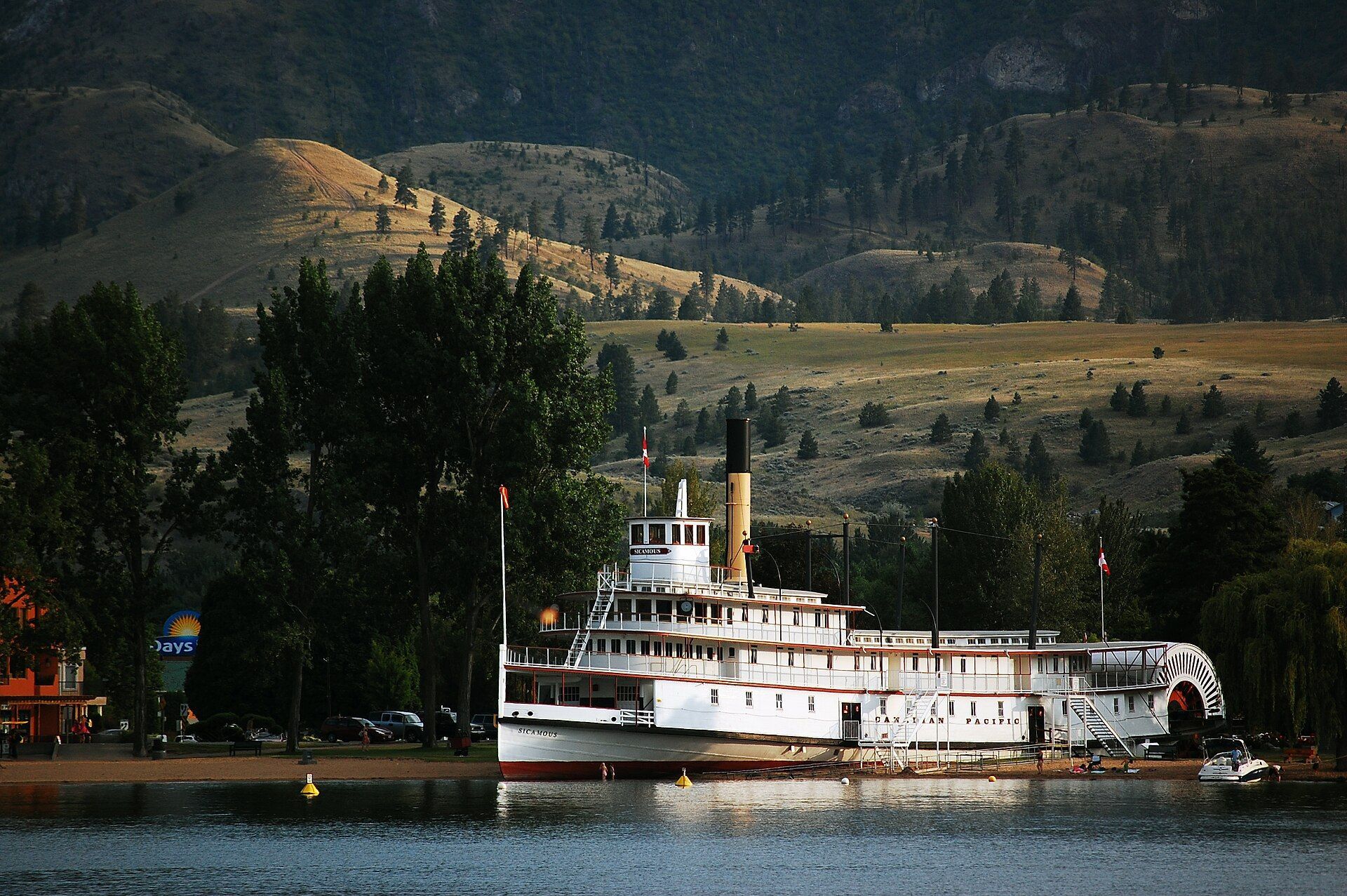 The sternwheeler Sicamous on the beach at Penticton, British Columbia.