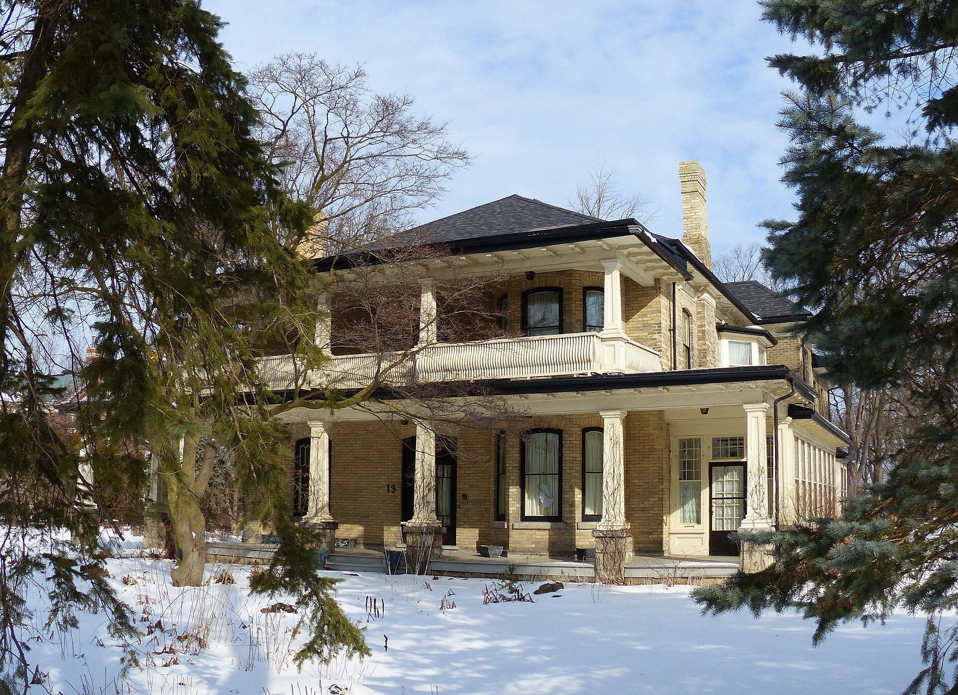 Cutten House in the snow in Guelph.