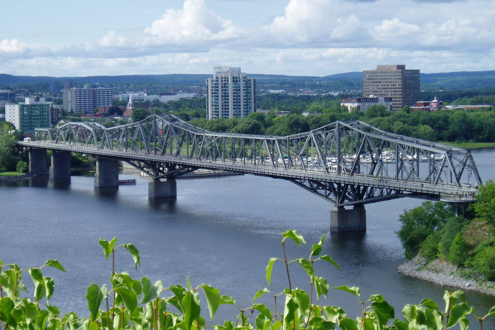 The Alexandra Bridge over the Ottawa River, linking Ottawa and Gatineau.